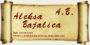 Aleksa Bajalica vizit kartica